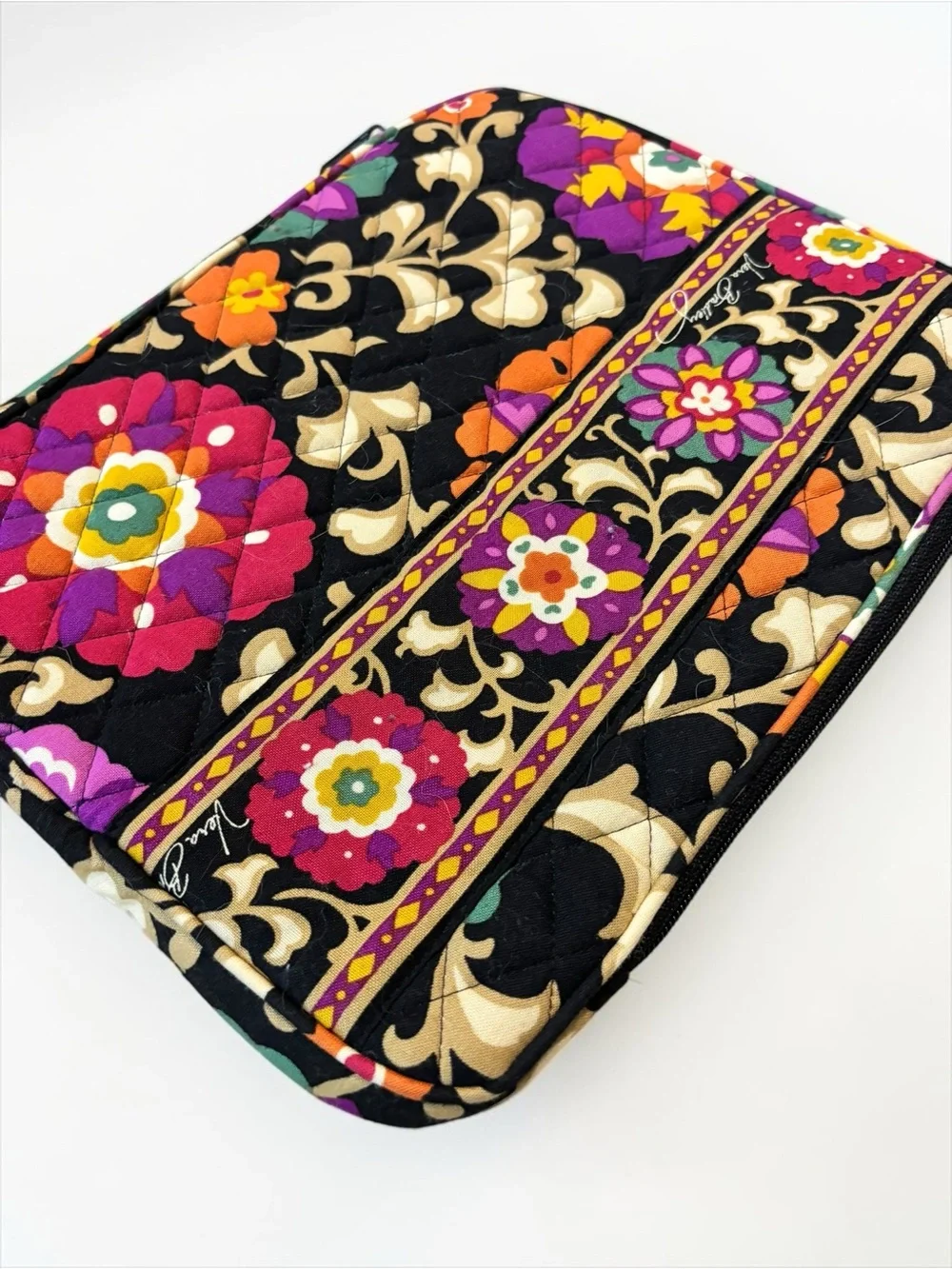 Vera Bradley Retired Suzani Floral Laptop Sleeve Tablet Case Cover Zipper 10”